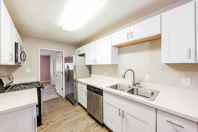 3238 W Rose Ln, Phoenix, AZ 85017 - kitchen with appliances with stainless steel finishes, white cabinets, light wood finished floors, and light countertops