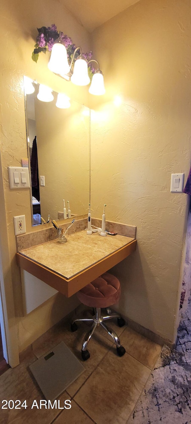 bathroom featuring vanity and tile patterned floors