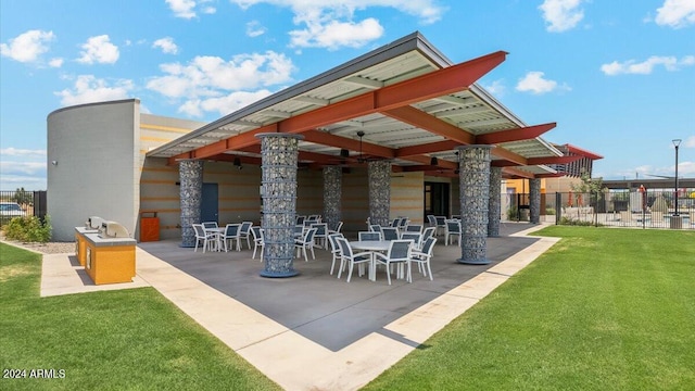 view of patio / terrace with exterior kitchen