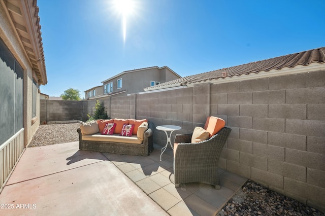 view of patio with an outdoor hangout area