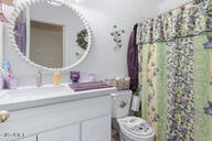 bathroom with vanity and toilet