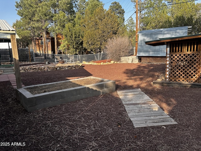 view of yard with fence