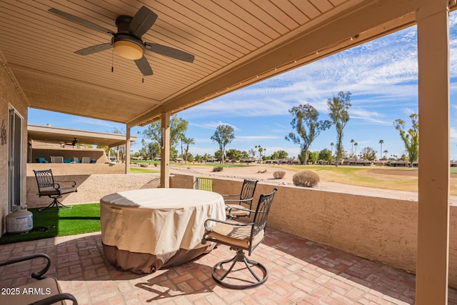 view of patio with a ceiling fan