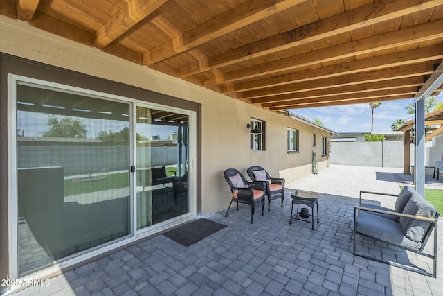 view of patio / terrace featuring a fenced backyard