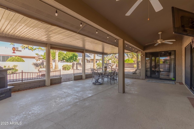 view of patio / terrace with ceiling fan