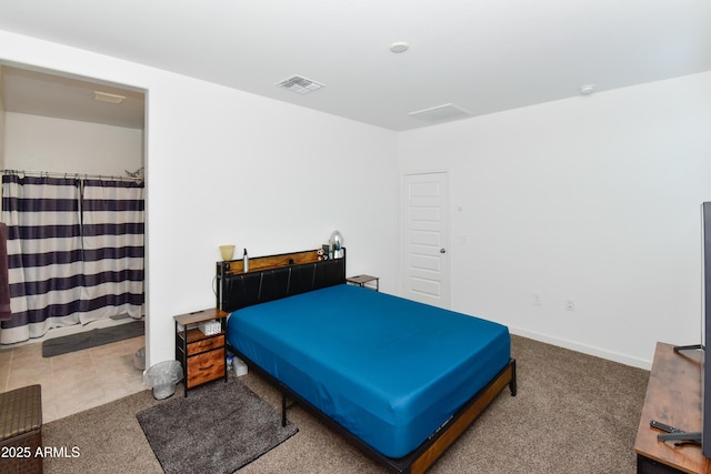 carpeted bedroom featuring a closet