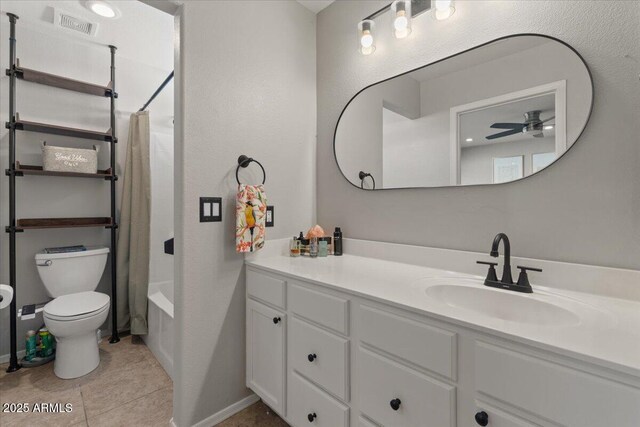 1703 E Palo Blanco Way, Gilbert, AZ 85296 - bathroom featuring toilet, ceiling fan, vanity, and baseboards