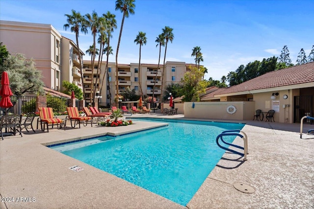 view of pool with a patio area