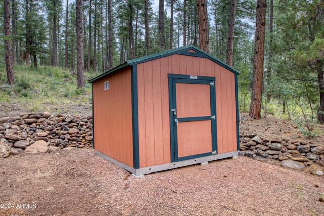 view of shed