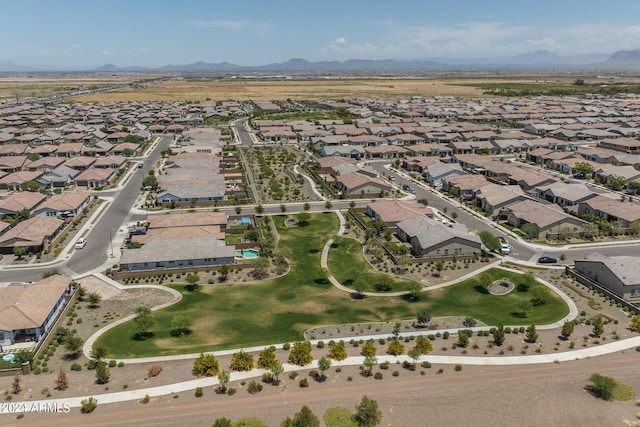 drone / aerial view with a mountain view