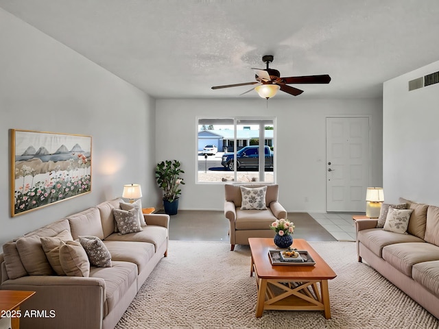2127 W Marco Polo Rd, Phoenix, AZ 85027 - living room featuring a ceiling fan and baseboards