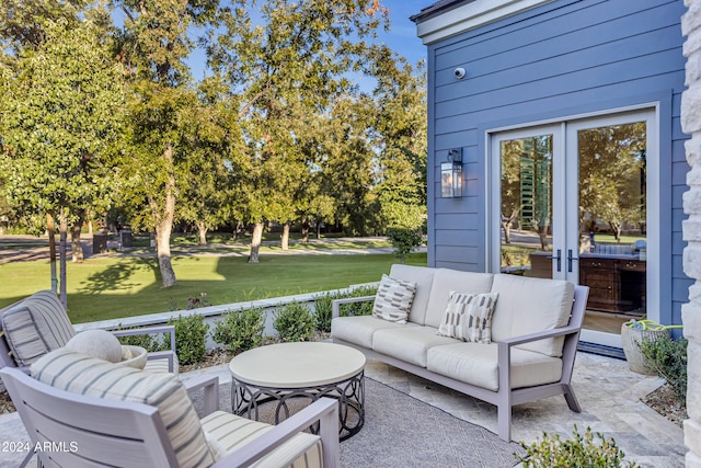 view of patio with an outdoor hangout area