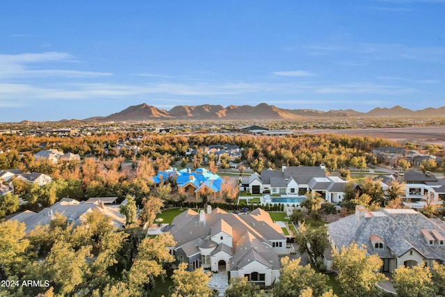 bird's eye view featuring a mountain view