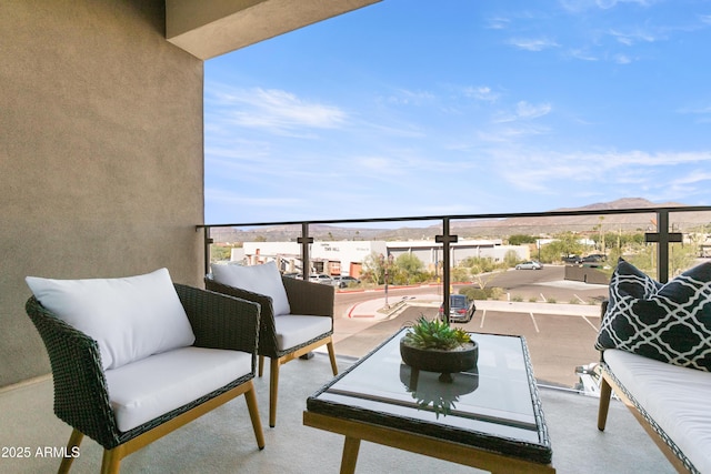 balcony with a mountain view