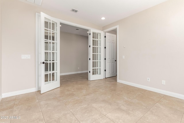 empty room with french doors