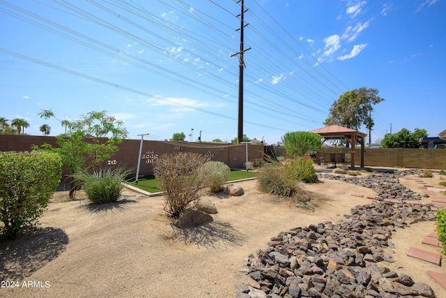 view of yard featuring a gazebo