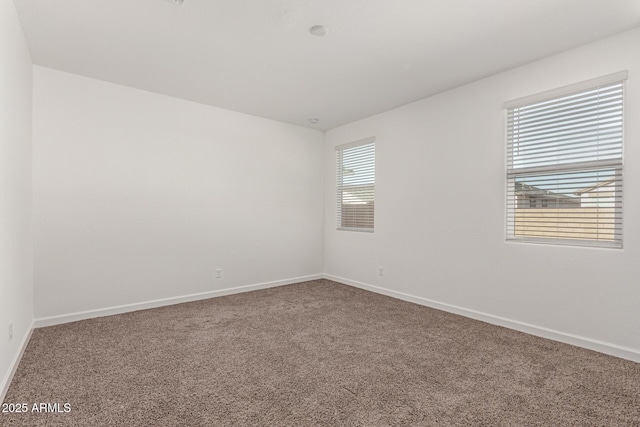 spare room featuring a wealth of natural light and carpet floors