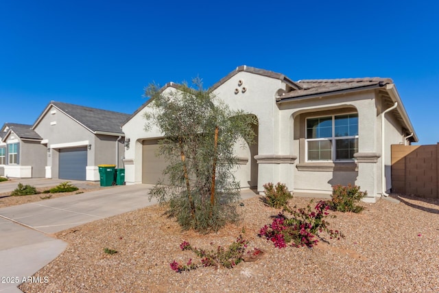 view of front of house with a garage