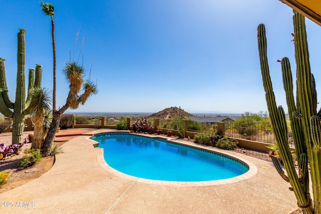 8752 E Range Rider Trl, Mesa, AZ 85207 - view of swimming pool featuring a fenced backyard and a patio area