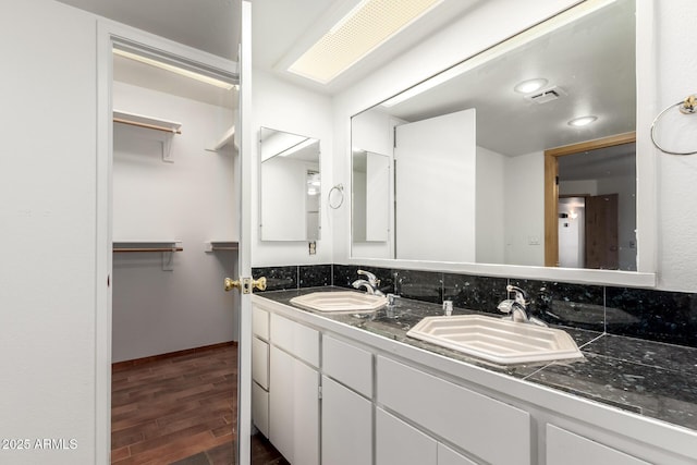 8752 E Range Rider Trl, Mesa, AZ 85207 - full bath with wood finished floors and double vanity