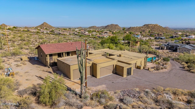 8752 E Range Rider Trl, Mesa, AZ 85207 - aerial perspective of suburban area with a mountain backdrop