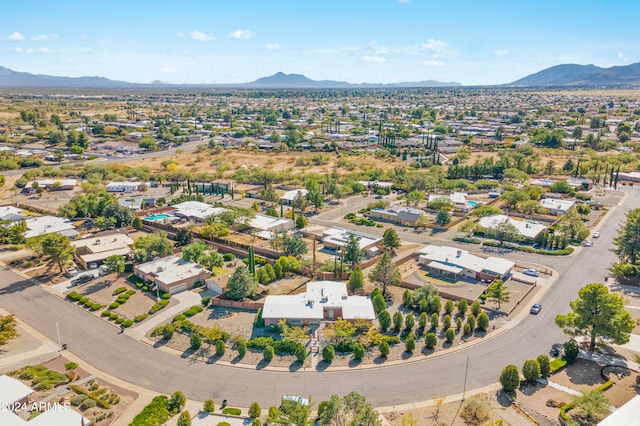 aerial view featuring a mountain view