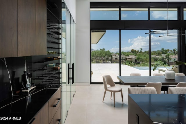 interior space with light tile patterned floors