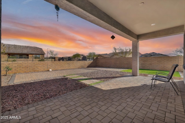 view of patio with a fenced backyard