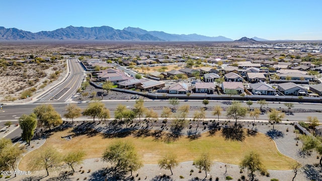 birds eye view of property with a residential view and a mountain view