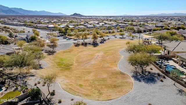 aerial view with a residential view and a mountain view