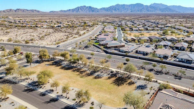 bird's eye view with a residential view and a mountain view