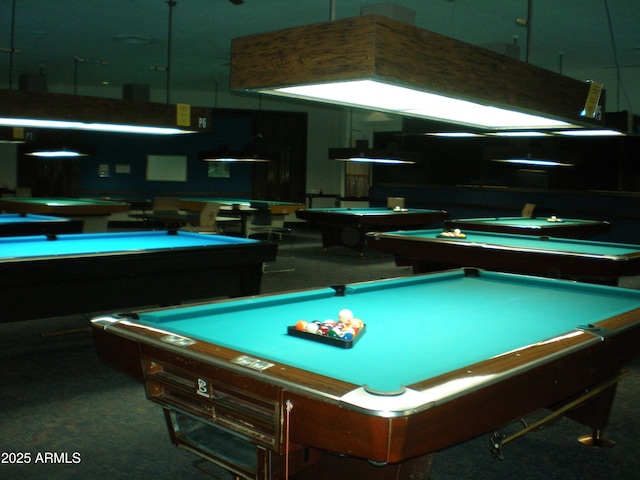 rec room featuring pool table