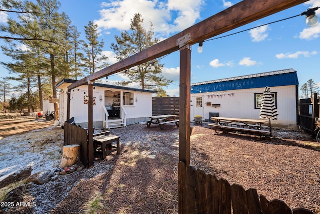 view of yard with fence