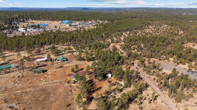 drone / aerial view with a forest view