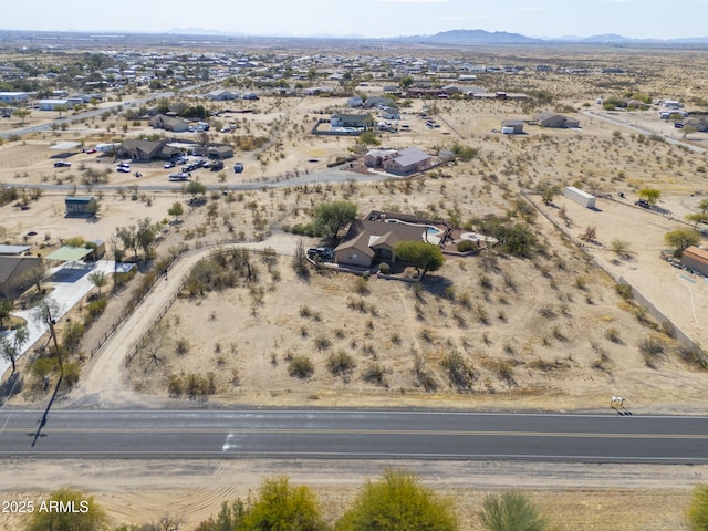 drone / aerial view with a mountain view