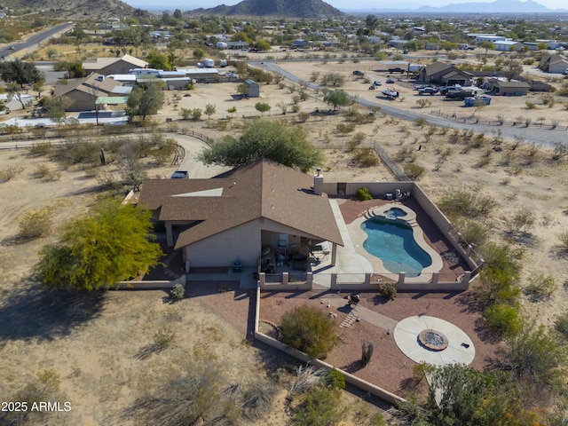 aerial view featuring a mountain view