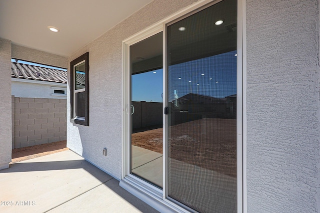 exterior space featuring visible vents and a patio