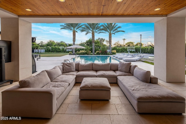 9148 N 66th Pl, Paradise Valley, AZ 85253 - view of patio / terrace with outdoor lounge area and an outdoor pool