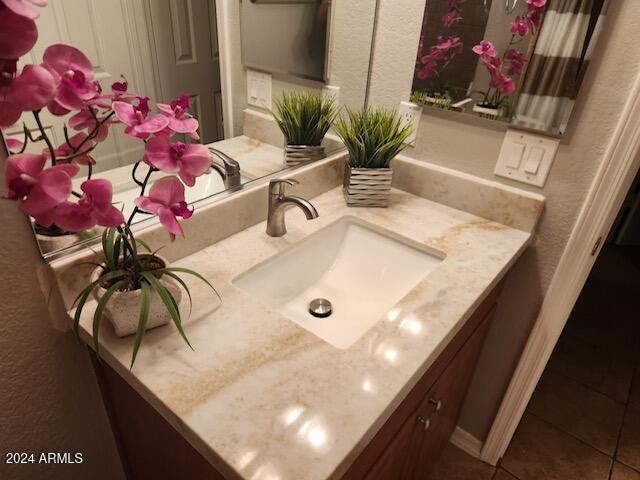 bathroom featuring vanity and tile patterned floors