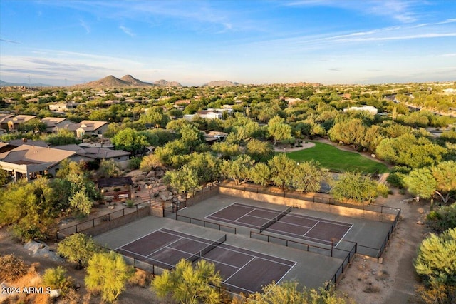 aerial view featuring a mountain view