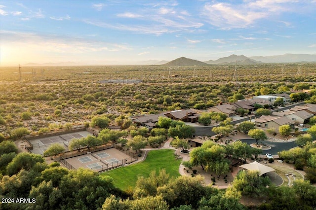 bird's eye view featuring a mountain view