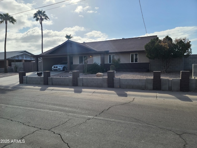 view of front of house with a garage