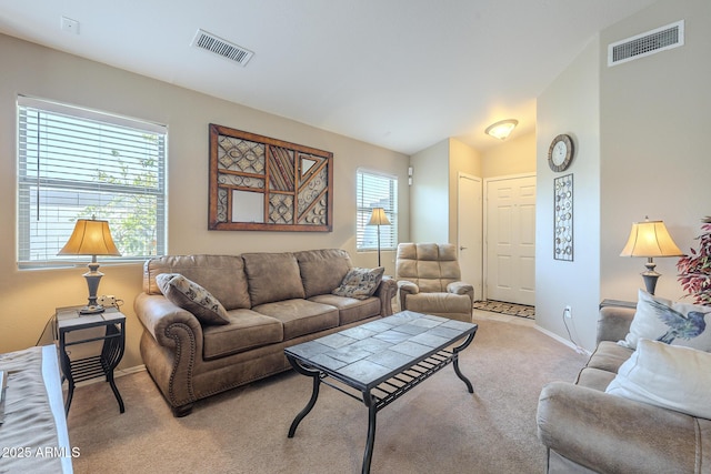 view of carpeted living room