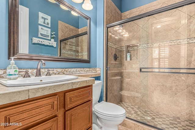 4463 S Oregon Ct, Chandler, AZ 85248 - full bath featuring toilet, vanity, and a shower stall