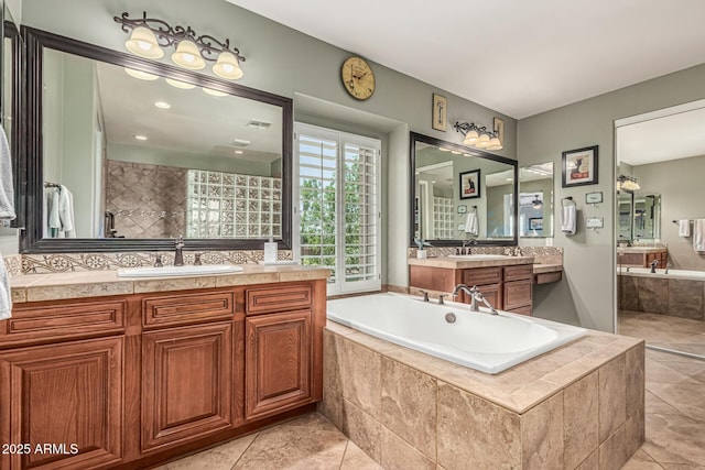 4463 S Oregon Ct, Chandler, AZ 85248 - bathroom with a bath, tile patterned floors, and vanity
