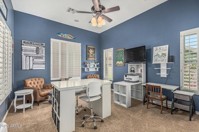 4463 S Oregon Ct, Chandler, AZ 85248 - carpeted office with ceiling fan and baseboards