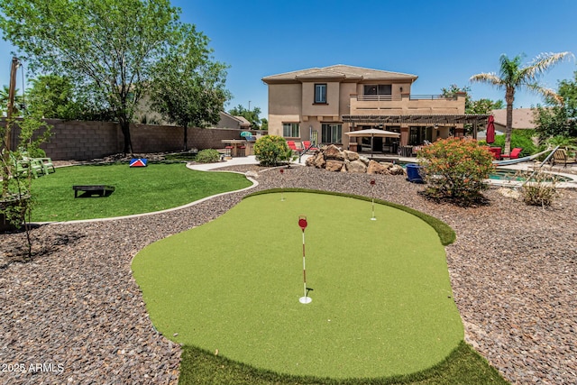 4463 S Oregon Ct, Chandler, AZ 85248 - surrounding community featuring a putting green, a patio area, and a pool