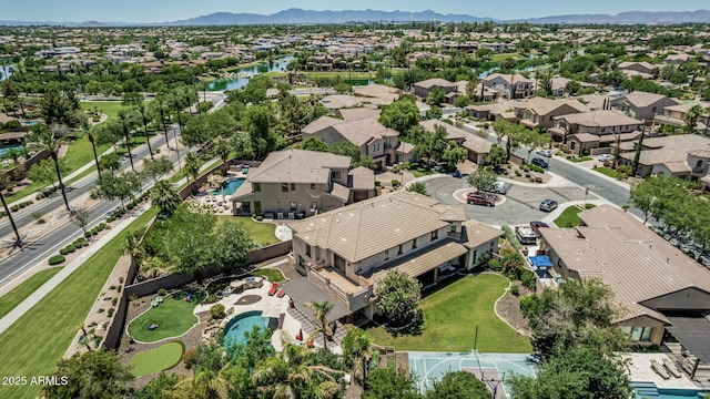 4463 S Oregon Ct, Chandler, AZ 85248 - aerial view of residential area with a water and mountain view