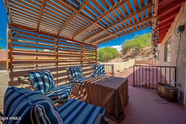 view of patio with a pergola