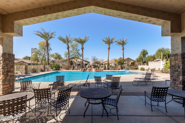 view of pool featuring a patio area